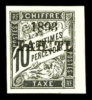 * N°19, 10c Noir Surchargé Bdf. TTB (signé Brun/certificat)  Qualité: *  Cote: 680 Euros - Used Stamps