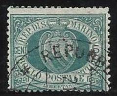 1894 San Marino Saint Marin CIFRA 5c Verde (27) Usato USED - Usados