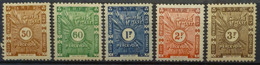 CÔTE FRANCAISE DES SOMALIS 1938 - MLH - YT 16-20 - Chiffre-Taxe - Neufs