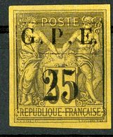 N°2 Cote 75 € 25 Sur 35ct Violet-noir Sur Jaune Type Sage (*) Neuf Sans Gomme. - Unused Stamps