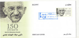 Fdc`s EGYPT 2019 MAHATMA GANDHI INDIA BIRTH 150 ANNIV, FIRST MATTE PRINTING */* - Lettres & Documents