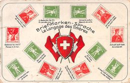 Briefmarken-Sprache - Le Langage Des Timbres - Carte Usée - Suisse - Bilingue - Sonstige & Ohne Zuordnung
