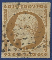 France Napoleon N°9 10c Bistre Jaune Oblitéré étoile De Paris Frais & TTB Signé Brun - 1852 Louis-Napoleon