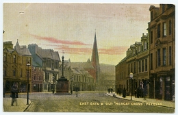 PEEBLES : EAST GATE & "MERCAT CROSS" - Peeblesshire