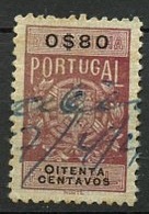 Portugal Fiscal 1878  Y&T N°TF(1) - Michel N°SM(?) (o) - 80csrevenu Blason - Gebruikt