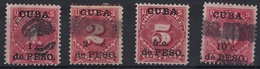 CUBA - TAXE - N°1 A 4 - OBLITERES LE N°4 NEUF - COTE 49€ - LE N°2 DEFECTUEUX NON COMPTE. - Kuba (1874-1898)