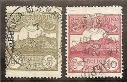 1903 San Marino Saint Marin CIFRA O VEDUTA 5c E 10c (35, 36) Usat USED - Used Stamps