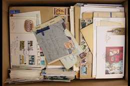 WORLD COVERS & CARDS HOARD. Mostly 20th Century Commercial And Philatelic Covers & Postcards In A Large Carton, Includes - Sonstige & Ohne Zuordnung