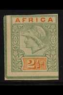 DE LA RUE ESSAY 1894  Minerva Imperf, 2½d Green & Orange, Inscribed "AFRICA," Mint Corner Example, Toned Gum, Small Gum  - Altri & Non Classificati