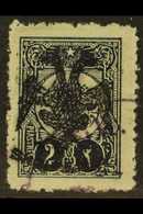 1913 2pi Blue-black, Eagle Ovptd In Black, Mi 8, Fine Used, Signed Bloch. For More Images, Please Visit Http://www.sanda - Albania