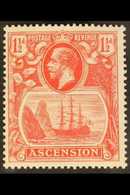 1924-33 1½d Rose-red "Cleft Rock" Variety, SG 12c, Fine Lightly Hinged Mint. For More Images, Please Visit Http://www.sa - Ascension