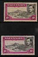 1938-44 10s. Black And Bright Purple, Perf. 13½ And 13, SG 47/47b, Fine Mint. (2) For More Images, Please Visit Http://w - Ascensión