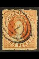 QUEENSLAND 1862 1d Indian Red Chalon, SG 21, Finely Used With "Q.L." In Oval Of Bars. For More Images, Please Visit Http - Other & Unclassified