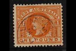 WESTERN AUSTRALIA 1902-11 £1 Orange Brown, Perf 12 X 12½, SG 128, Fine Cds Used For More Images, Please Visit Http://www - Sonstige & Ohne Zuordnung