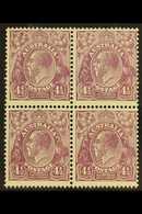 1926-30 4½d Violet KGV, Perf 13½x12½, SG 103, BLOCK OF FOUR Never Hinged Mint. For More Images, Please Visit Http://www. - Otros & Sin Clasificación