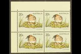 1978 20c Multicoloured "Little Grebe", Variety "yellow Omitted", SG 673a, Superb NHM Corner Block Of 4. For More Images, - Other & Unclassified