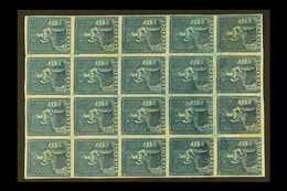 1852-55 Slate-blue Britannia, SG 5a, Mint Block Of Twenty (4x5), Most Are Never Hinged, Some Light Age Marks For More Im - Barbades (...-1966)