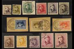 1919 King Albert Tin Hat Complete Set (COB 165/78, Michel 145/58, SG 237/50), Used, 2f & 10f With Small Thins, Fresh Col - Sonstige & Ohne Zuordnung