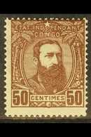 BELGIAN CONGO 1894 50c Chocolate Leopold, COB 9, Never Hinged Mint, Centred To Upper Right. For More Images, Please Visi - Sonstige & Ohne Zuordnung