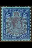 1942 2s Purple And Blue On Deep Blue, Gash In Chin, SG 116cf, Very Fine Mint. For More Images, Please Visit Http://www.s - Bermuda