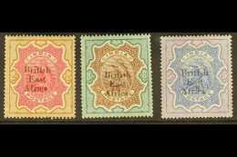 1895-95 2r, 3r, And 5r High Values Set Of India, As SG 61/63, But With SMALL TYPE OVERPRINT For Use As Specimen Stamps B - Britisch-Ostafrika