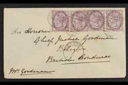 1887 (30 Nov) Env From Etchingham (East Sussex) To 'His Honour Chief Justice Goodhall, Belize, British Honduras' Bearing - Honduras Británica (...-1970)