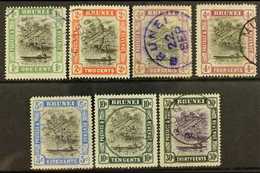 1907-10 1c, 2c, Both 4c Shades, 5c, 10c And 30c, Fine Cds Used. (7) For More Images, Please Visit Http://www.sandafayre. - Brunei (...-1984)