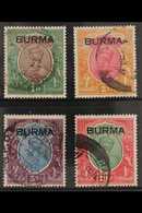 1937 1r - 10r Complete With Burma Ovpts, SG 13/16, Good To Fine Used With Some Minor Faults. (4 Stamps) For More Images, - Birmania (...-1947)