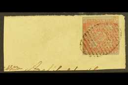 1851 3d Dull Red, SG 2, Used With 4 Neat Margins Tied To Large Piece By Full Barred Oval Cancellation. An Impressive Ite - Other & Unclassified