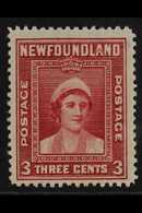 1941-44 3c Carmine Queen Mother With DAMAGED 'A' Variety, SG 278b, Never Hinged Mint, Fresh. For More Images, Please Vis - Other & Unclassified