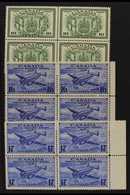 SPECIAL DELIVERY 1942-43 War Effort Complete Set, SG S12/14, Never Hinged Mint BLOCKS Of 4, Fresh. (3 Blocks = 12 Stamps - Sonstige & Ohne Zuordnung