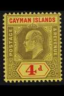1907-09 4d Black And Red On Yellow, SG 29, Never Hinged Mint. For More Images, Please Visit Http://www.sandafayre.com/it - Kaimaninseln