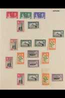 1937-1952 FINE MINT COLLECTION On Leaves, Includes 1938-49 Pictorials Set With Perf & Wmk Types Incl Perf 11½x13 2c, Per - Ceilán (...-1947)