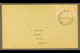 1950 (Nov) neat Envelope To Perak Bearing Perak 2c Orange (SG 129) Pair Tied By COCOS ISLAND Cds. For More Images, Pleas - Isole Cocos (Keeling)