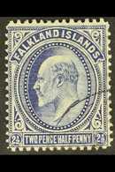 1902-12 KEVII 2½d Deep Blue, SG 46b, Fine Used. For More Images, Please Visit Http://www.sandafayre.com/itemdetails.aspx - Falkland