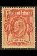 1904-12 KEVII 5s Red, SG 50, Very Fine Mint. For More Images, Please Visit Http://www.sandafayre.com/itemdetails.aspx?s= - Islas Malvinas