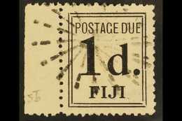 POSTAGE DUE 1917-18 1d Black Narrow Setting, SG D5b, Very Fine Used With Sheet Margin At Left. For More Images, Please V - Fidschi-Inseln (...-1970)