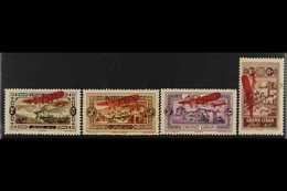 LEBANON 1925 Unissued Air Set, Bilingual Overprint, Maury 9A/12A, Very Fine Mint. A Seldom Seen Set (4 Stamps) For More  - Other & Unclassified