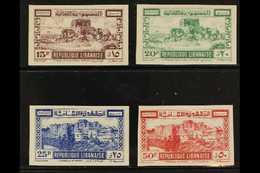 LEBANON 1945 Castles Complete IMPERF Set (Yvert 193/96, SG 290/93), Superb Mint Mostly Never Hinged, Fresh. (4 Stamps) F - Other & Unclassified