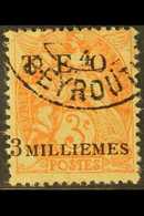 SYRIA 1919 (Nov) 3m On 3c Orange, SG 3 (Yvert 3), Very Fine Used. For More Images, Please Visit Http://www.sandafayre.co - Other & Unclassified