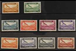 SYRIA 1934 Air Post Set (Farman F.190 Over Bloudan), Yv 60/69, SG 290/299, Superb, Never Hinged Mint (10 Stamps) For Mor - Altri & Non Classificati