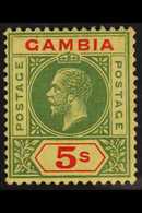 1912-22 KGV MCA Wmk 5s Green & Red On Pale Yellow, SG 102, Very Fine Mint. For More Images, Please Visit Http://www.sand - Gambie (...-1964)