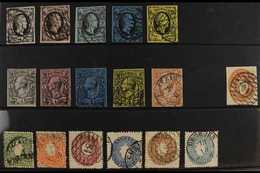 SAXONY 1851-1863 USED COLLECTION On A Stock Card, All Different, Includes 1851-55 Set Incl Both 2ngr (all With Four Marg - Altri & Non Classificati