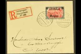 OCCUPATION OF BELGIUM 1917 (14 April) Registered Cover To Antwerp Bearing 6f25 On 5m (Mi 25, SG 25, COB OC25) Tied By Bo - Autres & Non Classés