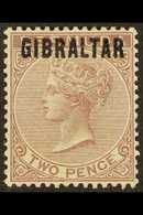 1886 2d Purple Brown, SG 3, Very Fine Mint For More Images, Please Visit Http://www.sandafayre.com/itemdetails.aspx?s=62 - Gibraltar