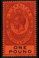 1912-24 KGV £1 Dull Purple & Black/red, MCA Wmk, SG 85, Never Hinged Mint For More Images, Please Visit Http://www.sanda - Gibraltar