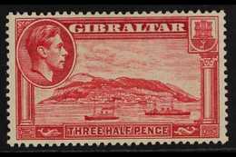1938 1½d Carmine, Variety "perf 13½", SG 123a, Very Fine Mint. For More Images, Please Visit Http://www.sandafayre.com/i - Gibilterra