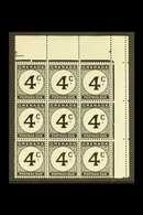 POSTAGE DUES 1952 4c Black WATERMARK ERROR ST. EDWARD CROWN, SG D16b, Within Superb Never Hinged Mint Upper Right Corner - Grenade (...-1974)