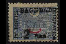 BAGHDAD - BRITISH OCCUPATION 1917 2a On 1pi Ultramarine (G.P.O. Constantinople) With T26 Overprint, SG 12, Very Fine Use - Iraq