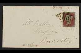 1854 (16 Oct) Envelope With 1d Red-brown Perf 16 On Blued Paper (SG 17, From Plate 178) Set Neatly Within A Fancy Emboss - Andere & Zonder Classificatie